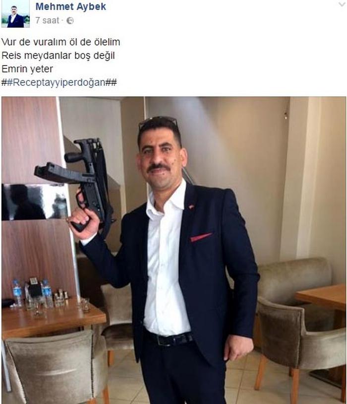 AK Parti'li Yöneticiden MP5'li Paylaşım: Vur de Vuralım Reis