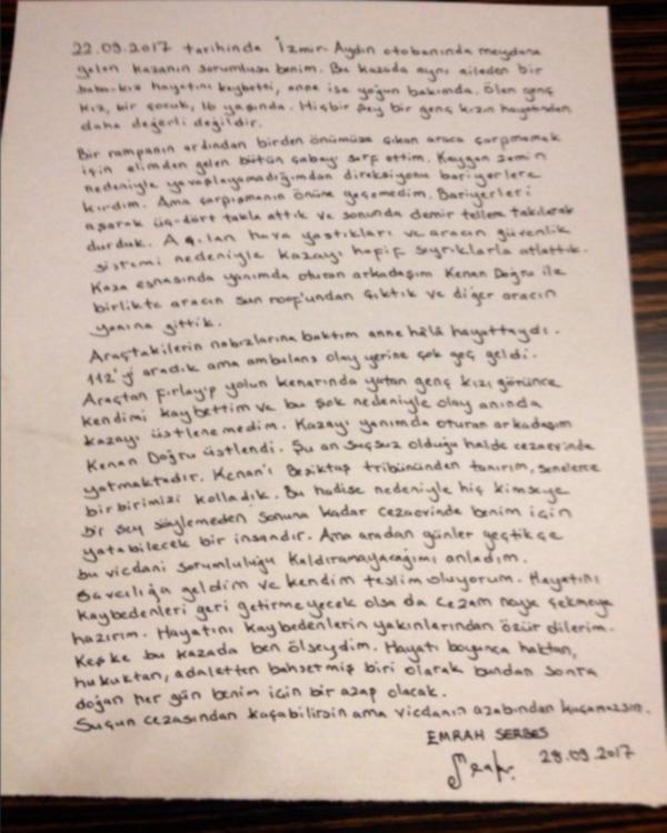 Emrah Serbes Baba Kızın Öldüğü Kazayı İtiraf Etti: Teslim Oluyorum