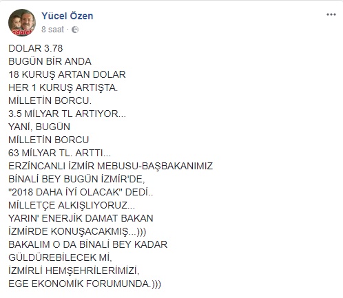 CHP'li Özen: Damat Bakan İzmir'de Konuşacakmış Bakalım O da Binali Bey Kadar Güldürebilecek mi