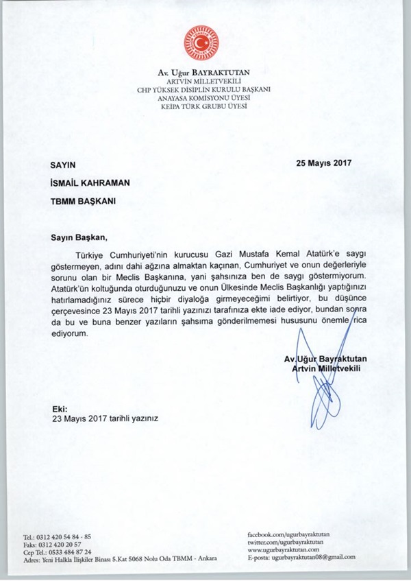 CHP'den Meclis Başkanı Kahraman'a Çok Sert Yanıt