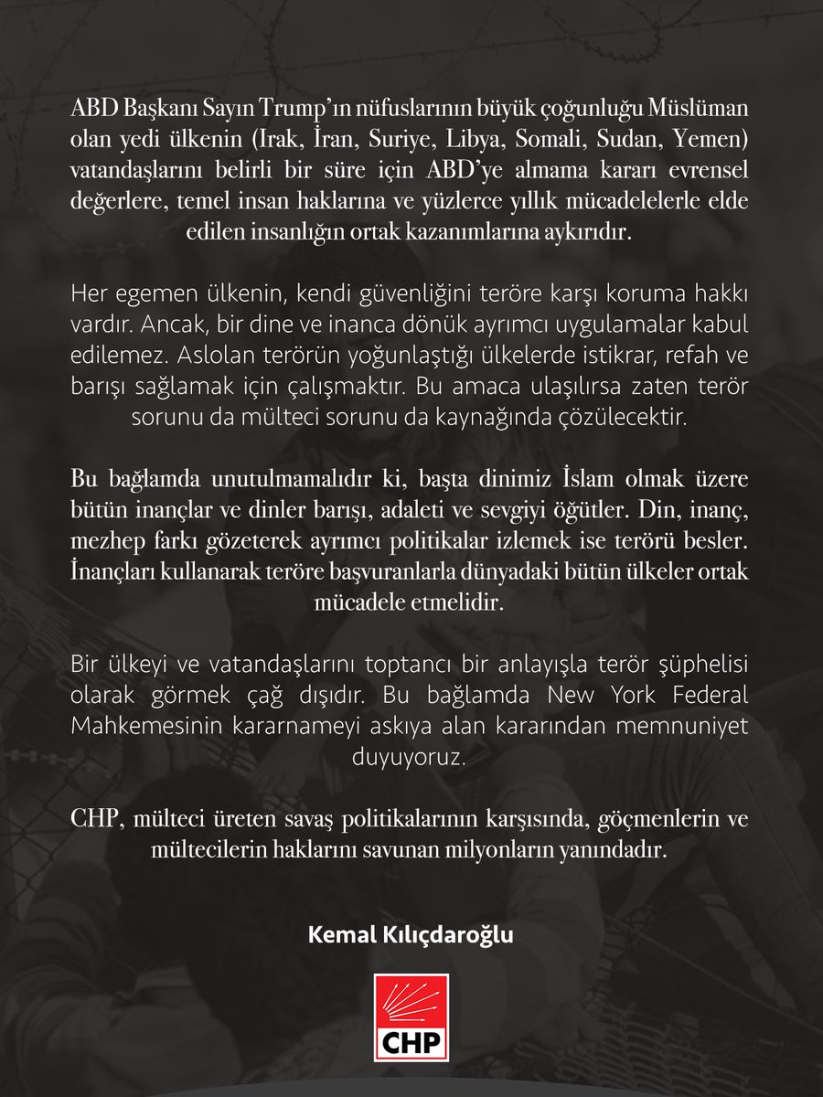 CHP Mültecilere Sahip Çıktı