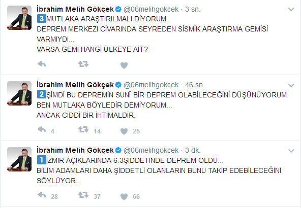 Melih Gökçek'ten İlginç Deprem Yorumu