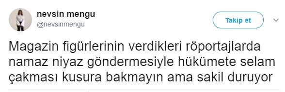 Nevşin Mengü'den Ünlülere 'Namaz' Göndermesi