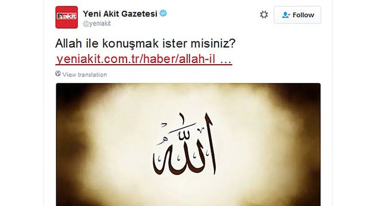 Akit'ten Allah ile Konuşmak İster misiniz Haberi