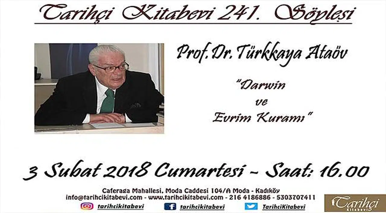 Prof. Dr. Türkkaya Ataöv “Darwin ve Evrim Kuramı” söyleşisi ile Moda Tarihçi Kitabevi’nde