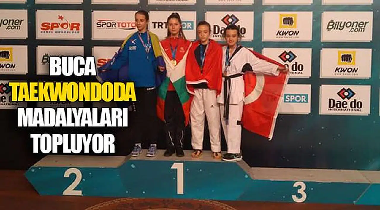 Buca taekwondoda madalyaları topluyor