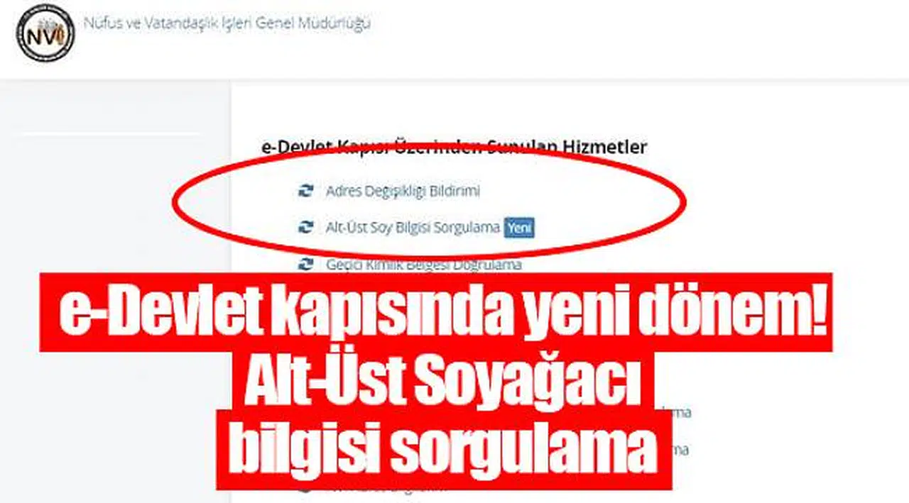 e-Devlet kapısında yeni dönem! Alt-Üst Soyağacı bilgisi sorgulama