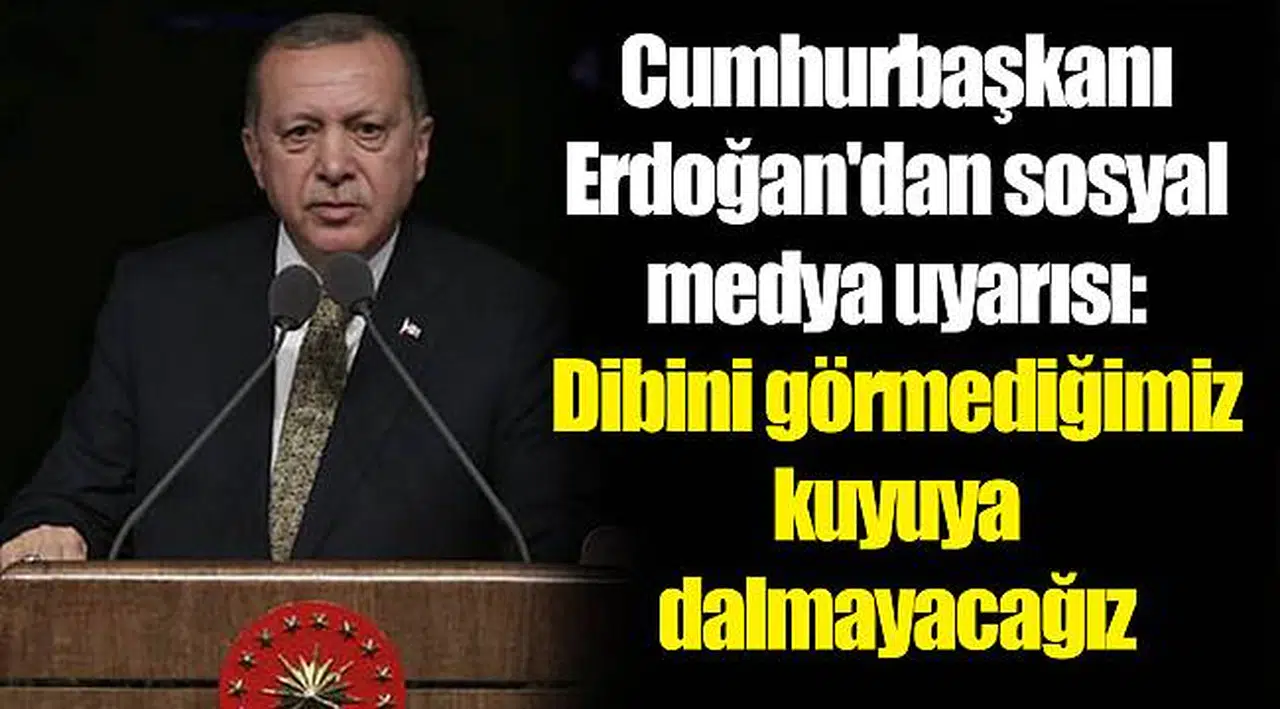 Cumhurbaşkanı Erdoğan'dan sosyal medya uyarısı: Dibini görmediğimiz kuyuya dalmayacağız