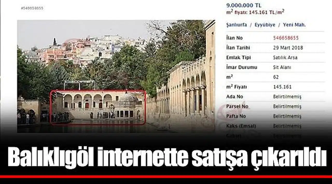 Balıklıgöl internette satışa çıkarıldı
