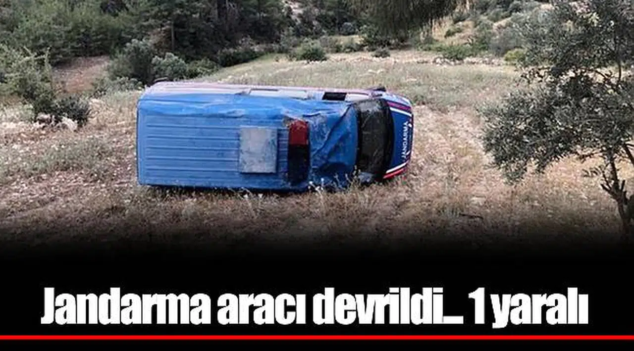 jandarma aracı devrildi