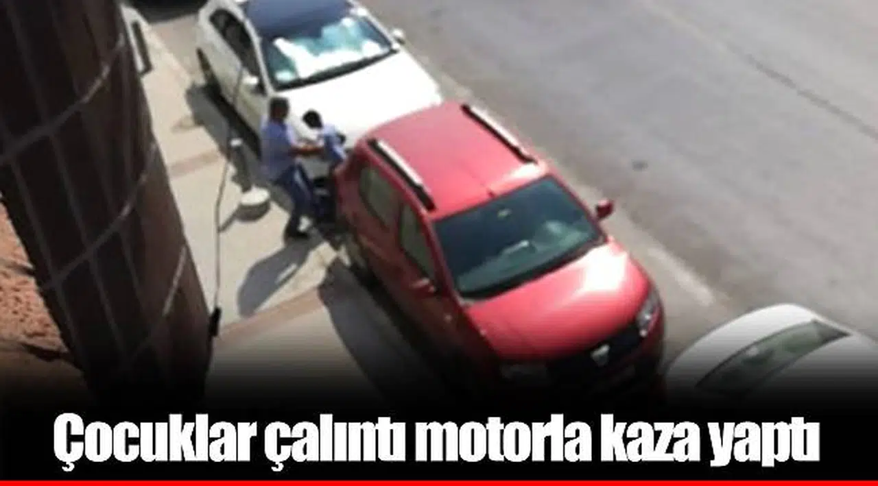 Çocuklar çalıntı motorla kaza yaptı