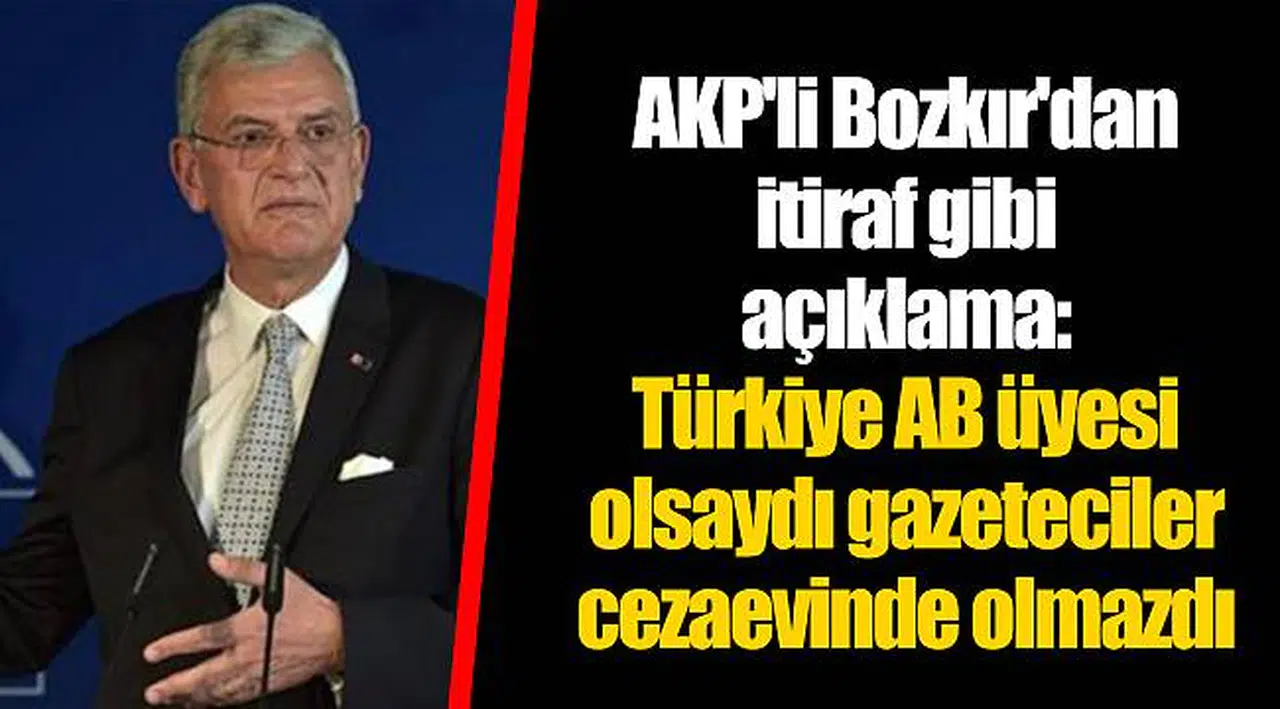 AKP'li Bozkır'dan itiraf gibi açıklama: Türkiye AB üyesi olsaydı gazeteciler cezaevinde olmazdı