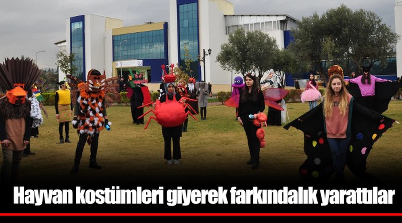 Hayvan kostümleri giyerek farkındalık yarattılar