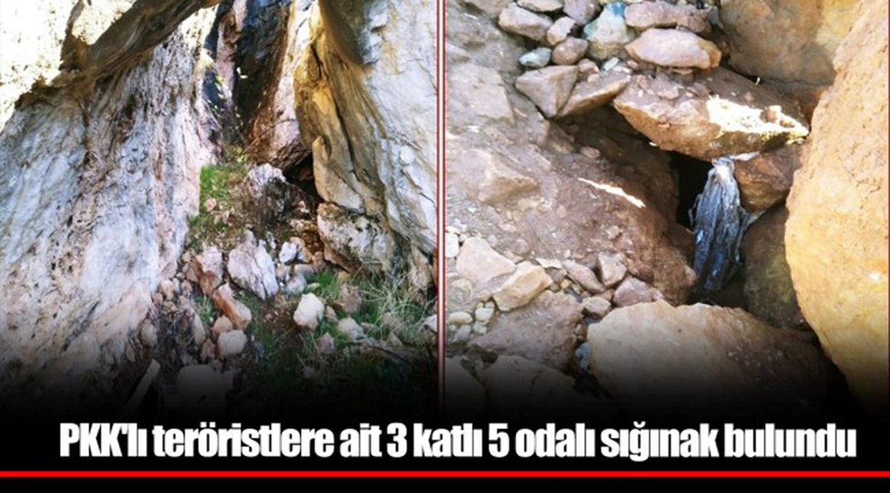 PKK'lı teröristlere ait 3 katlı 5 odalı sığınak bulundu