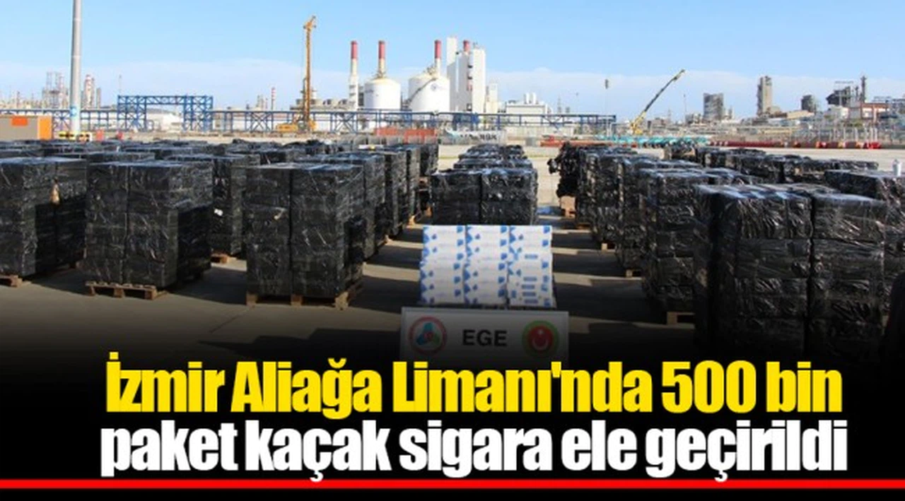 İzmir Aliağa Limanı'nda 500 bin paket kaçak sigara ele geçirildi