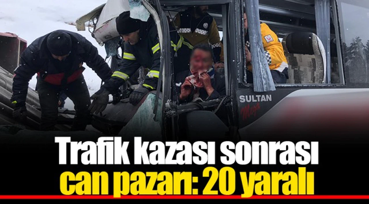 Trafik kazası sonrası can pazarı: 20 yaralı