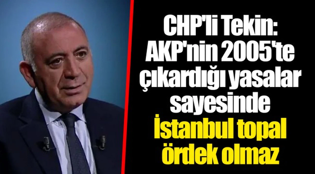 CHP'li Tekin: AKP'nin 2005'te çıkardığı yasalar sayesinde İstanbul topal ördek olmaz