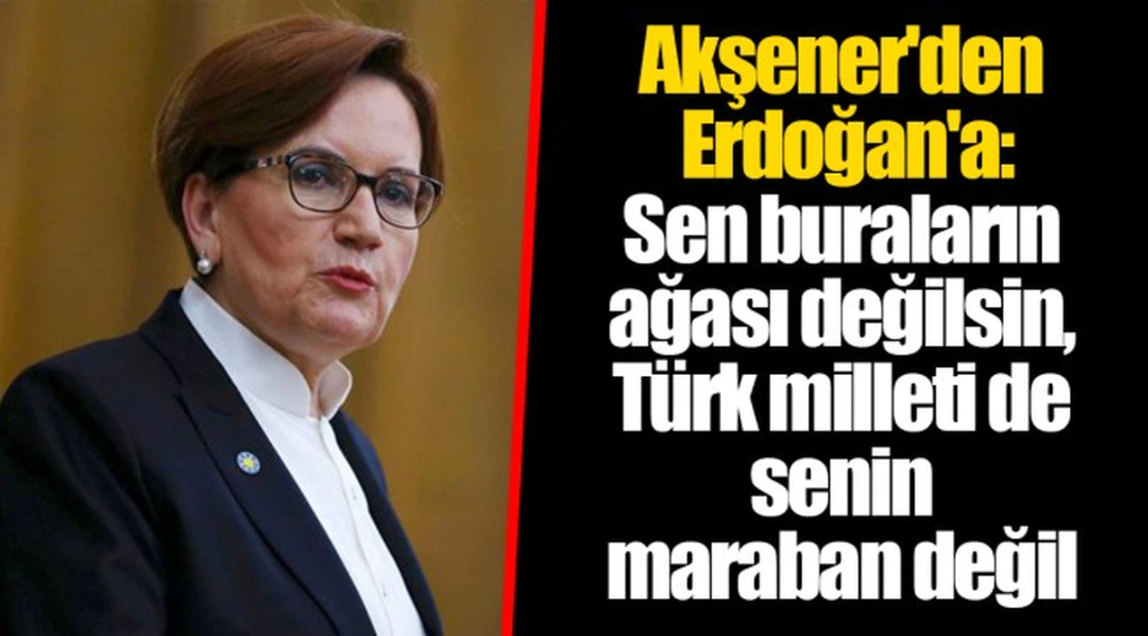 Akşener'den Erdoğan'a: Sen buraların ağası değilsin, Türk milleti de senin maraban değil