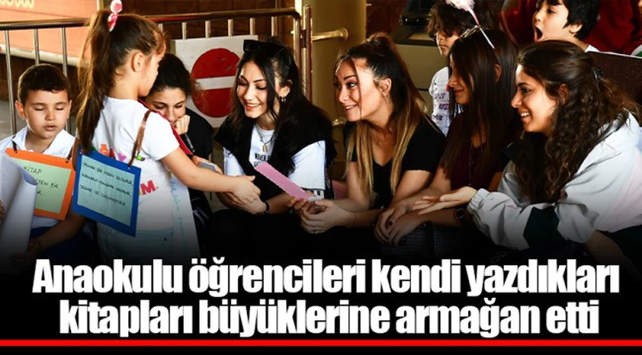 Anaokulu öğrencileri kendi yazdıkları kitapları büyüklerine armağan etti