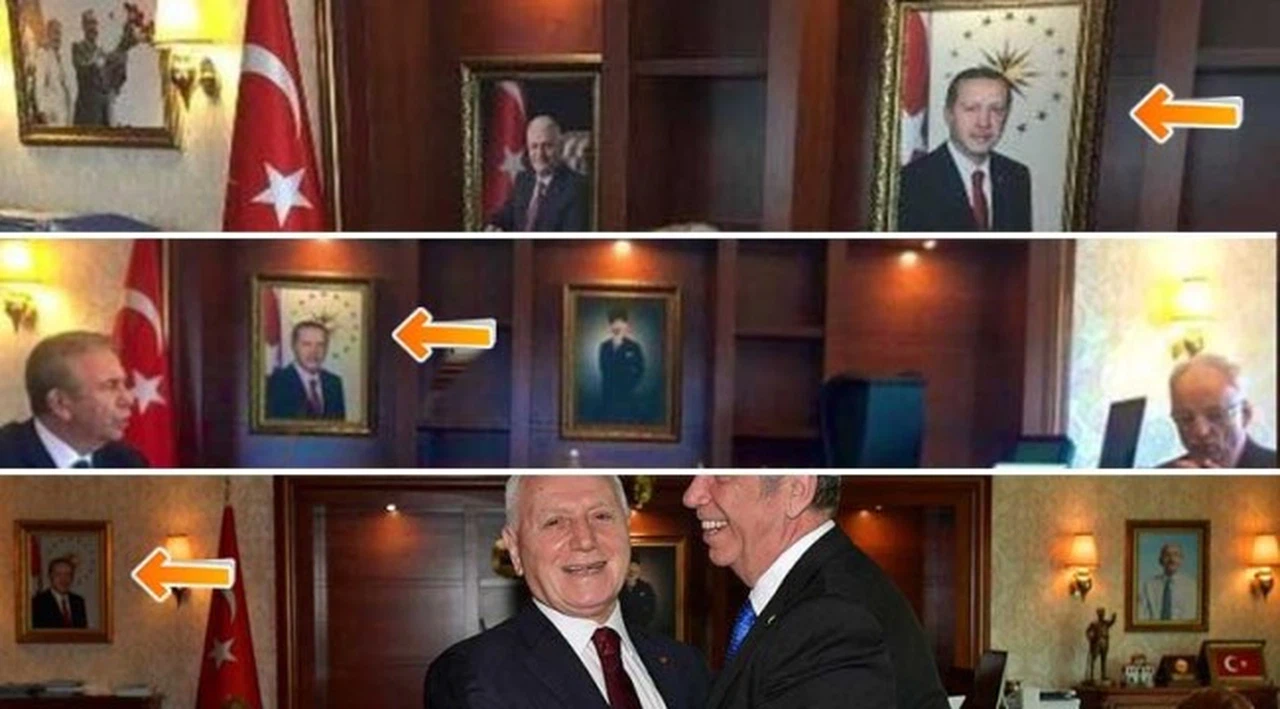 Mansur Yavaş'ın odasındaki Erdoğan portresinin yolculuğu sosyal medyanın dikkatinden kaçmadı