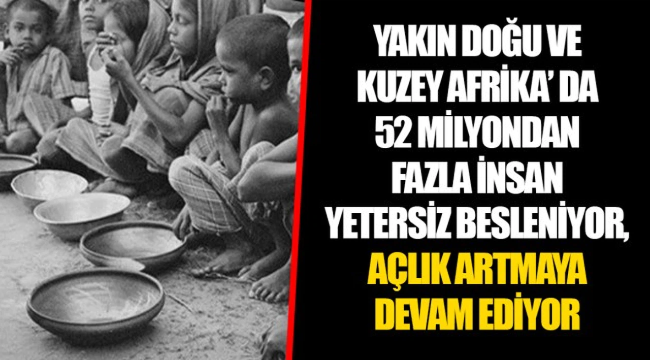 YAKIN DOĞU VE KUZEY AFRİKA' DA 52 MİLYONDAN FAZLA İNSAN YETERSİZ BESLENİYOR, AÇLIK ARTMAYA DEVAM EDİYOR