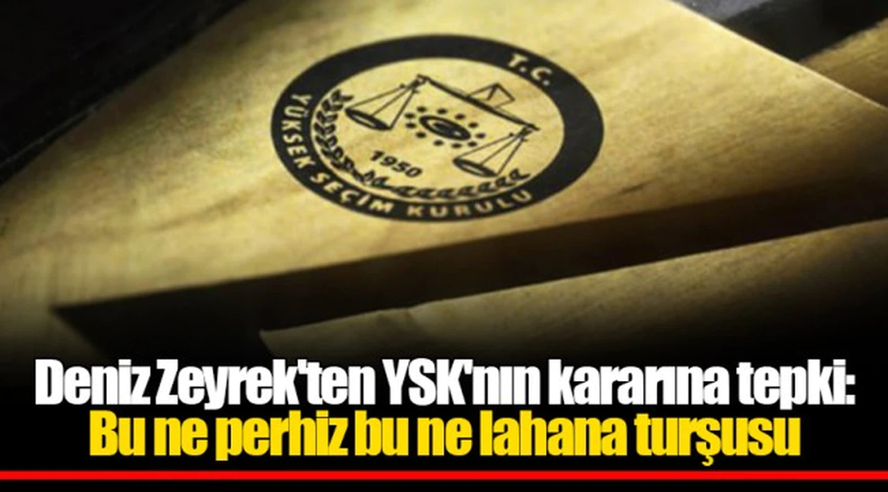 Deniz Zeyrek'ten YSK'nın kararına tepki: Bu ne perhiz bu ne lahana turşusu
