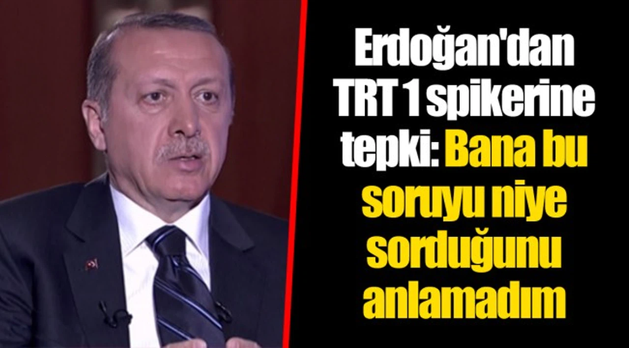 Erdoğan'dan TRT 1 spikerine tepki: Bana bu soruyu niye sorduğunu anlamadım