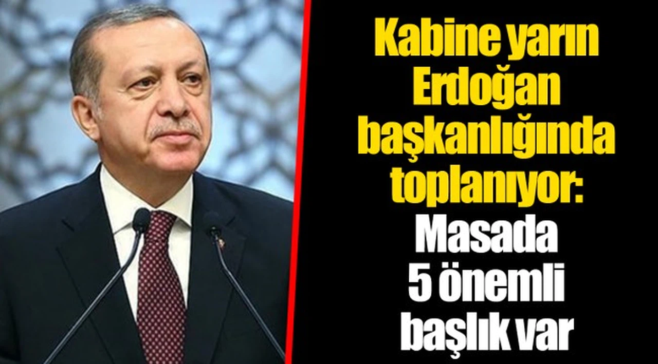 Kabine yarın Erdoğan başkanlığında toplanıyor: Masada 5 önemli başlık var