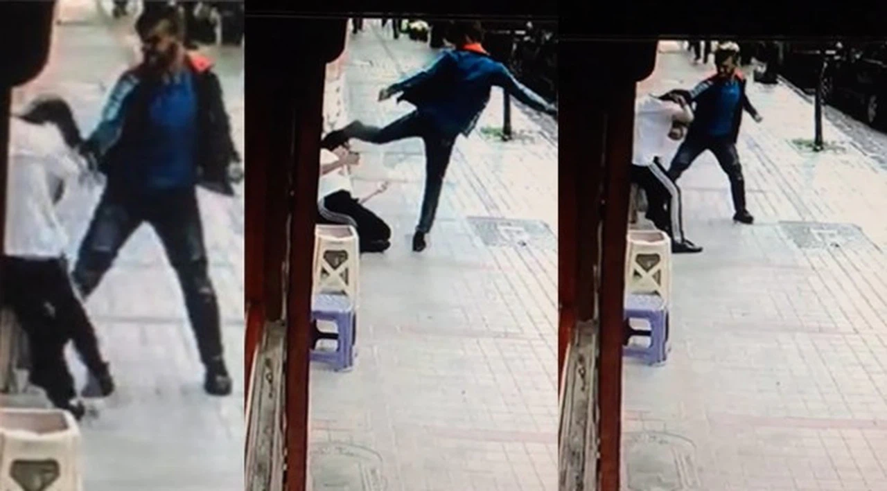 Rize'de bir şahıs genç kızı böyle darp etti