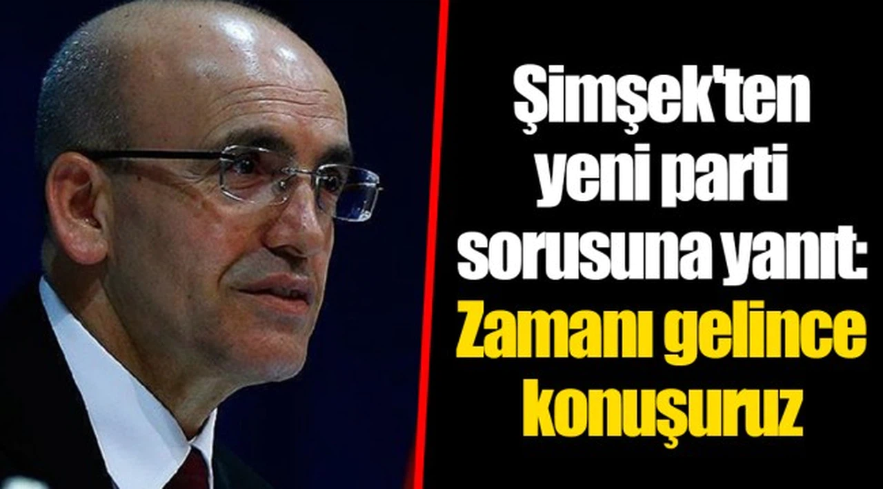 Şimşek'ten yeni parti sorusuna yanıt: Zamanı gelince konuşuruz