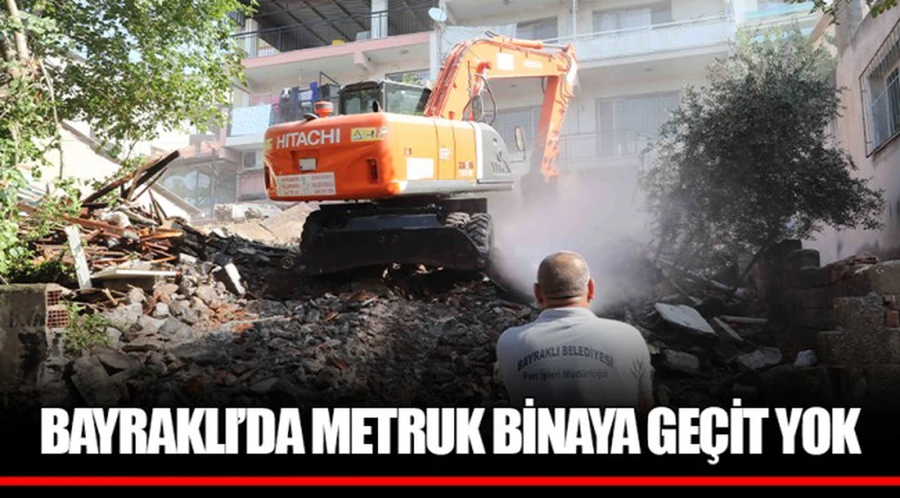 BAYRAKLI’DA METRUK BİNAYA GEÇİT YOK
