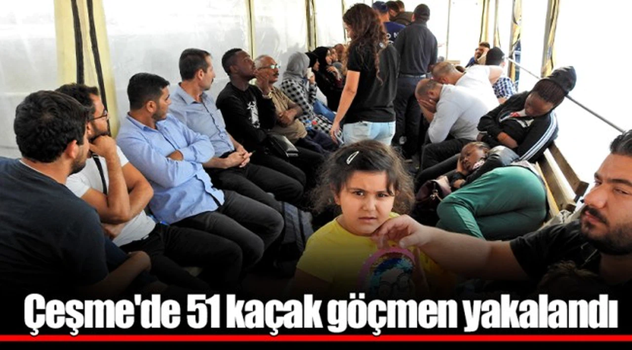 Çeşme'de 51 kaçak göçmen yakalandı