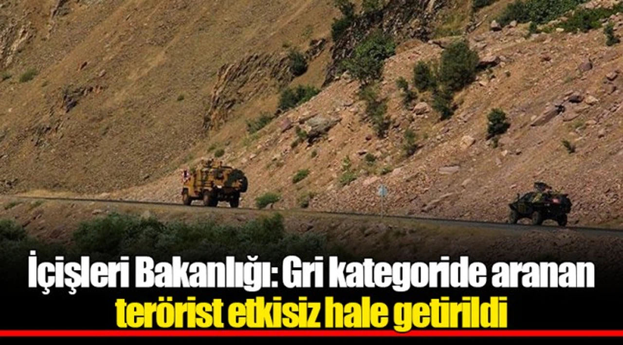 İçişleri Bakanlığı: Gri kategoride aranan terörist etkisiz hale getirildi