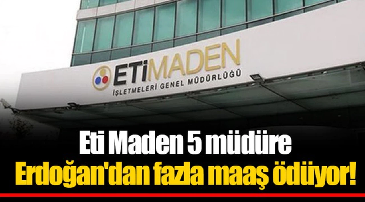 Eti Maden 5 müdüre Erdoğan'dan fazla maaş ödüyor!