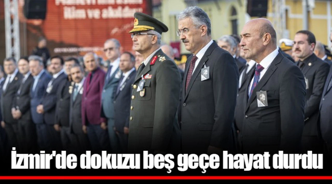 İzmir'de dokuzu beş geçe hayat durdu