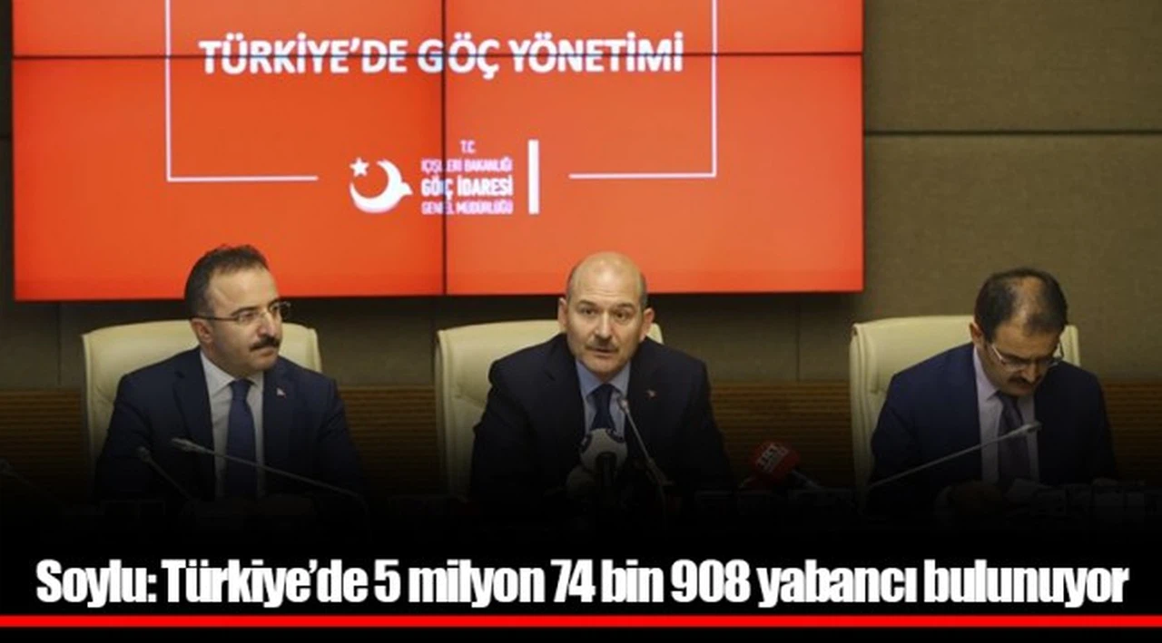 Soylu: Türkiye’de 5 milyon 74 bin 908 yabancı bulunuyor