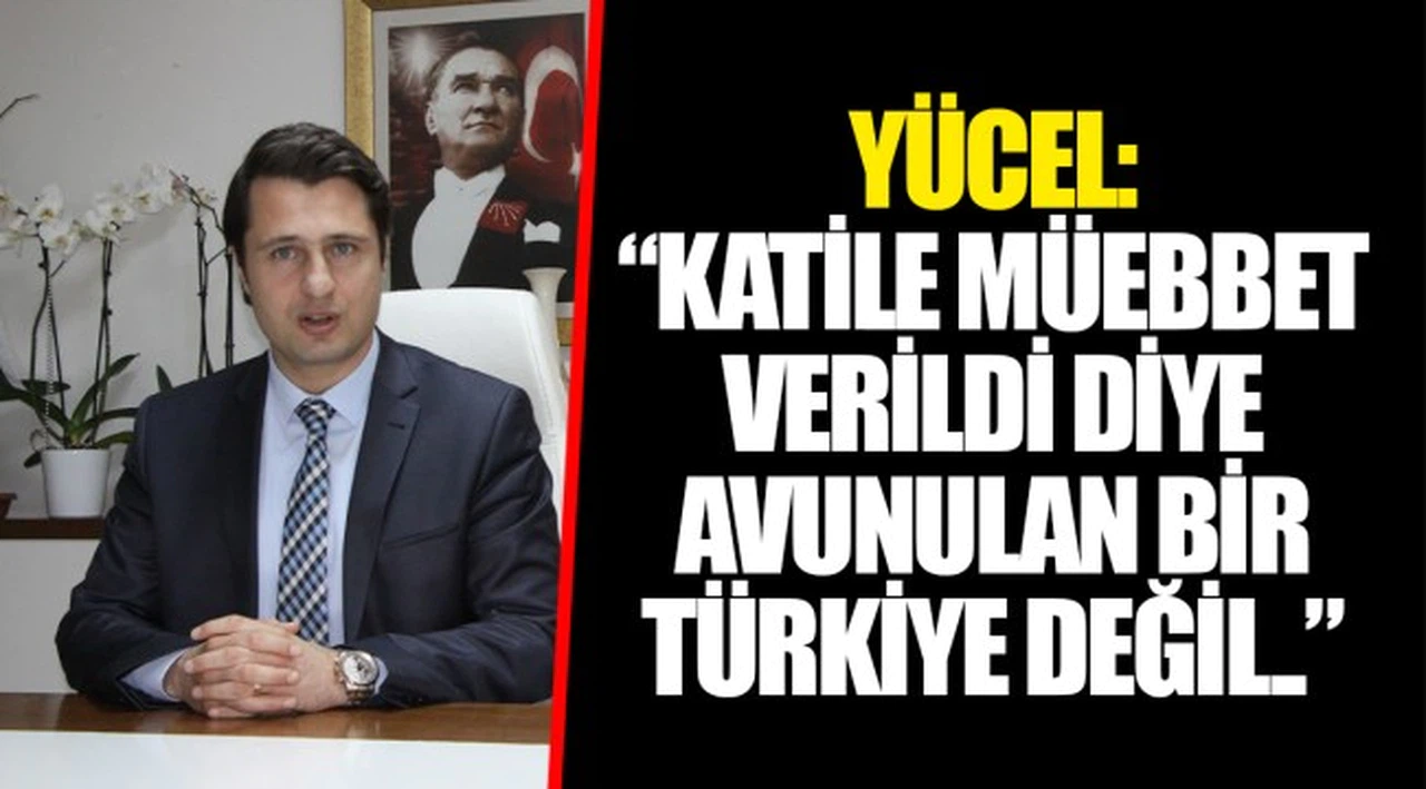 YÜCEL: “KATİLE MÜEBBET VERİLDİ DİYE AVUNULAN BİR TÜRKİYE DEĞİL..”
