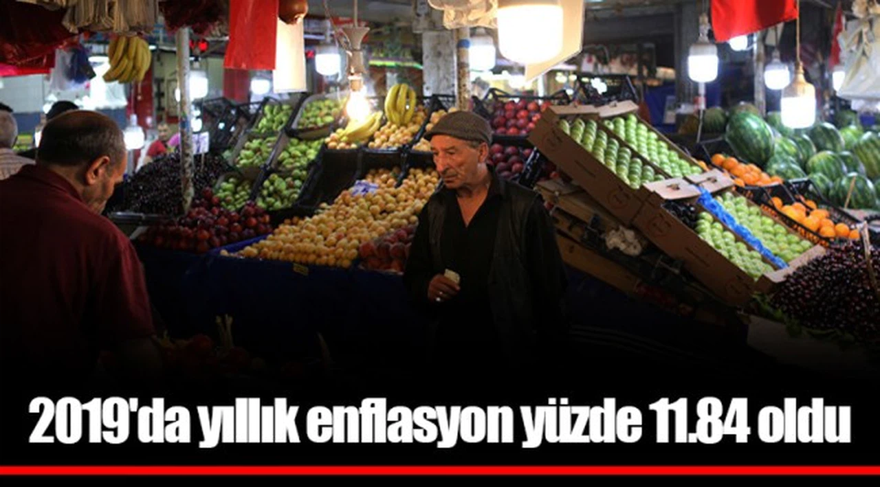 2019'da yıllık enflasyon yüzde 11.84 oldu