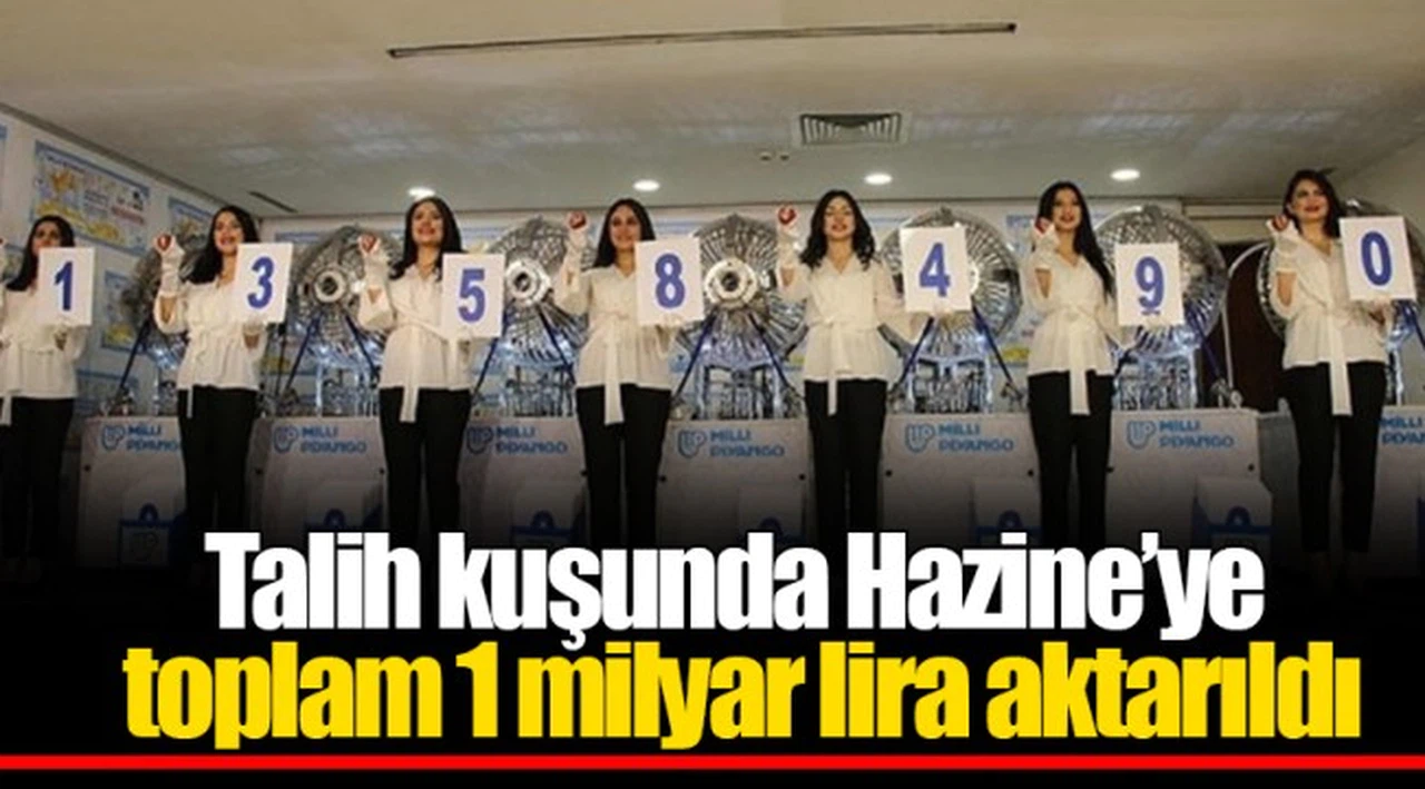 Talih kuşunda Hazine’ye toplam 1 milyar lira aktarıldı