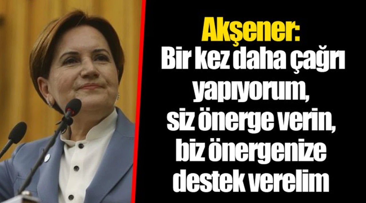 Akşener: Bir kez daha çağrı yapıyorum, siz önerge verin, biz önergenize destek verelim