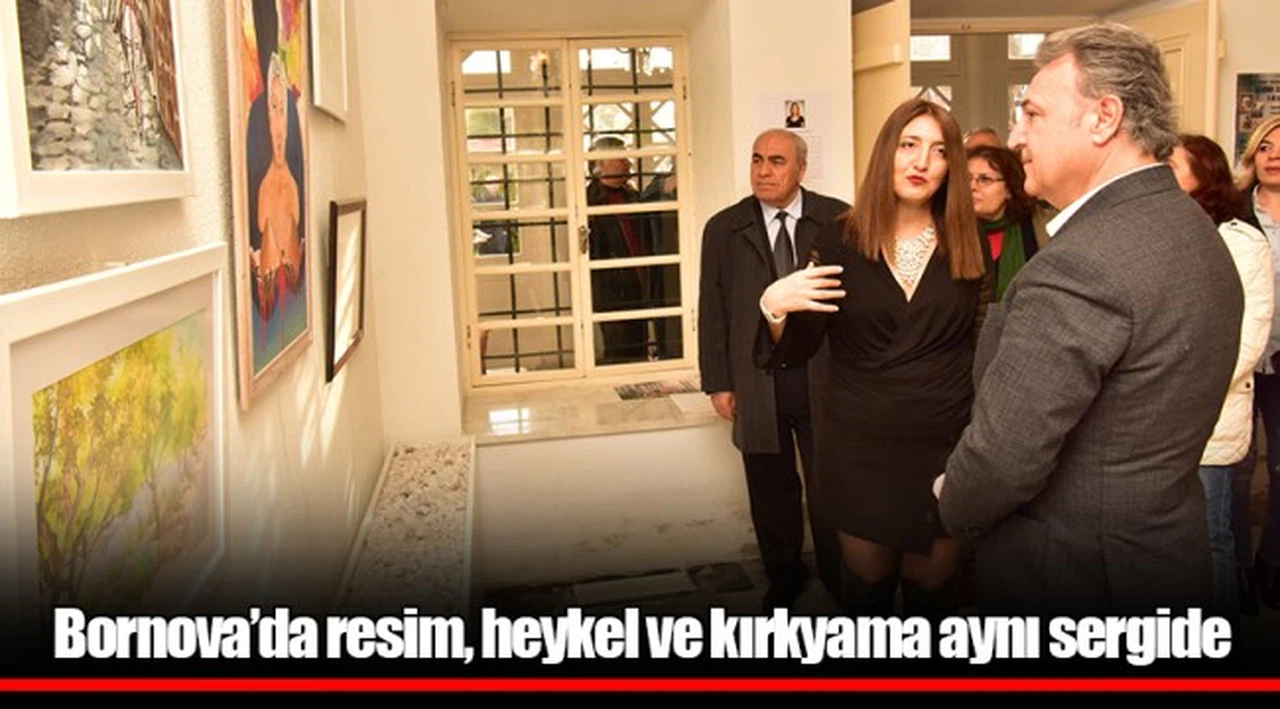 Bornova’da resim, heykel ve kırkyama aynı sergide