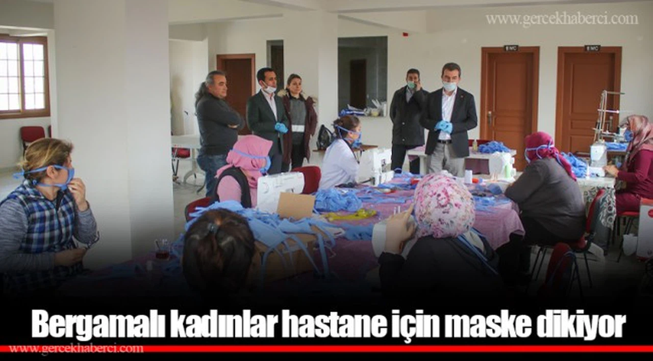 Bergamalı kadınlar hastane için maske dikiyor  