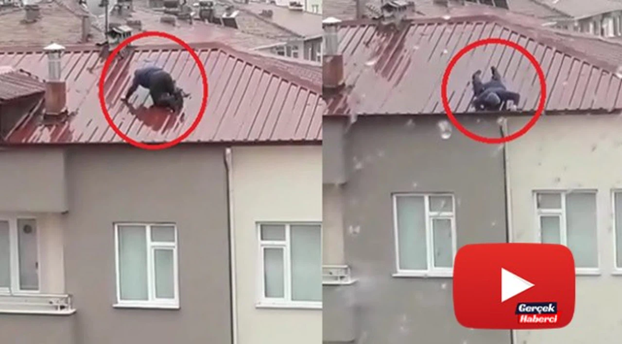 Çatıda yürekleri ağza getiren an