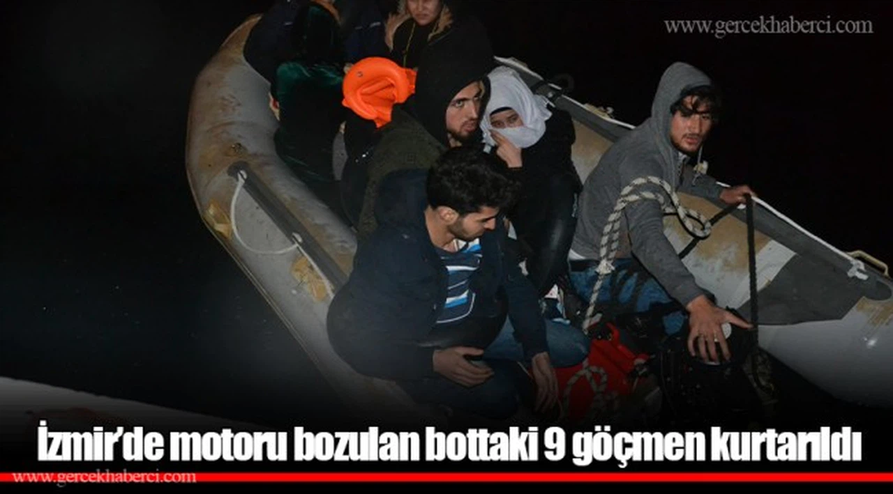 İzmir’de motoru bozulan bottaki 9 göçmen kurtarıldı