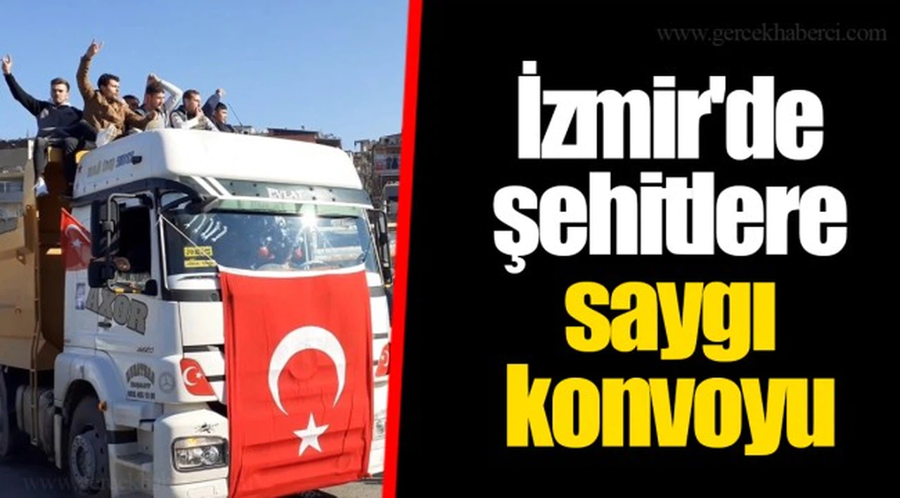 İzmir'de şehitlere saygı konvoyu