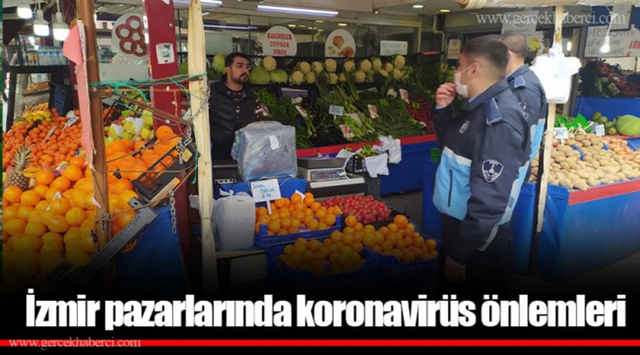 İzmir pazarlarında koronavirüs önlemleri