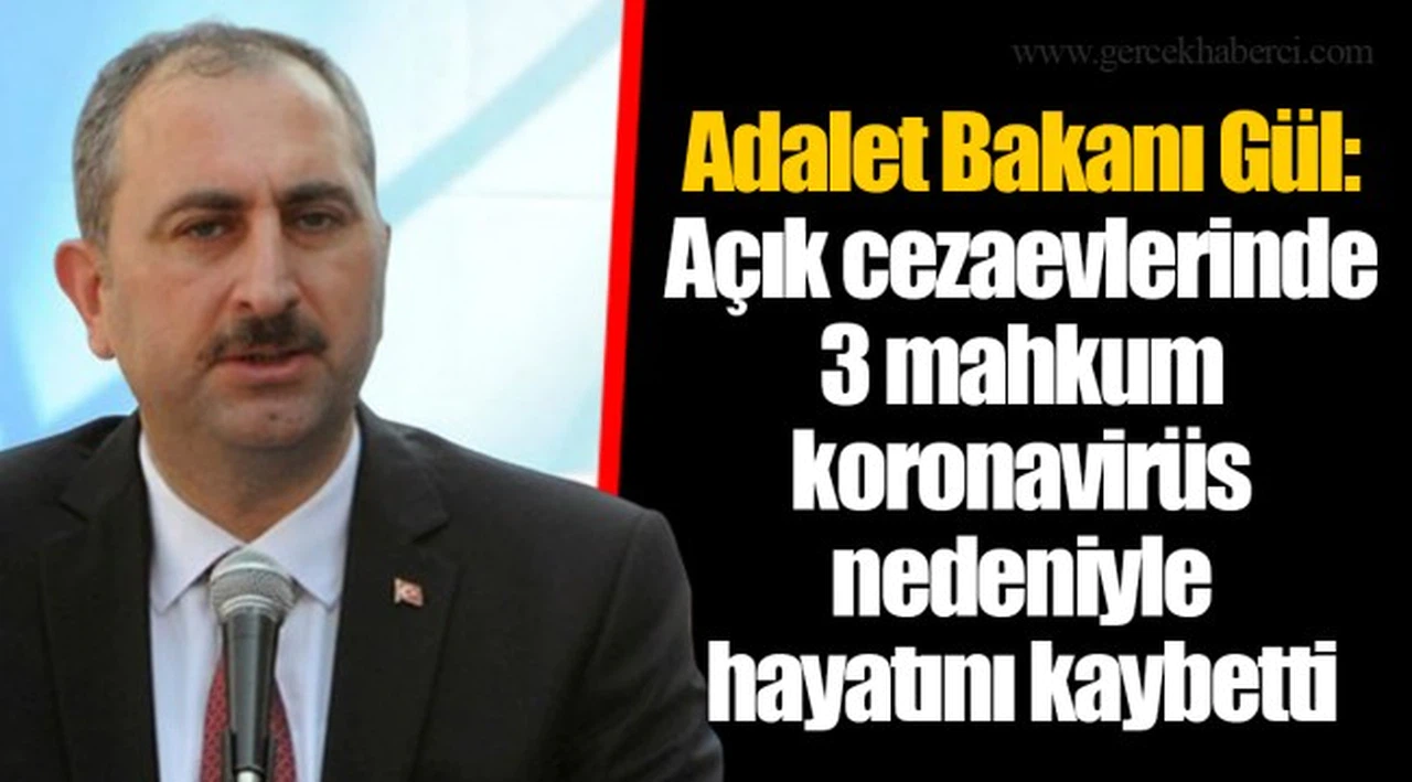 Adalet Bakanı Gül: Açık cezaevlerinde 3 mahkum koronavirüs nedeniyle hayatını kaybetti