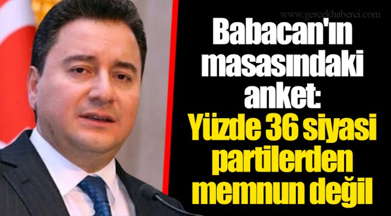 Babacan'ın masasındaki anket: Yüzde 36 siyasi partilerden memnun değil