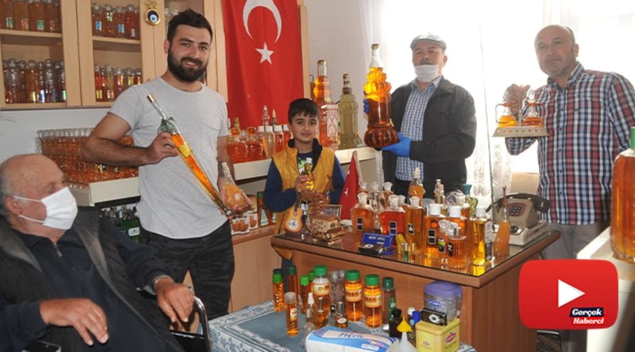 Eşinden habersiz biriktirdiği 3 bin şişe kolonyaya gözü gibi bakıyor
