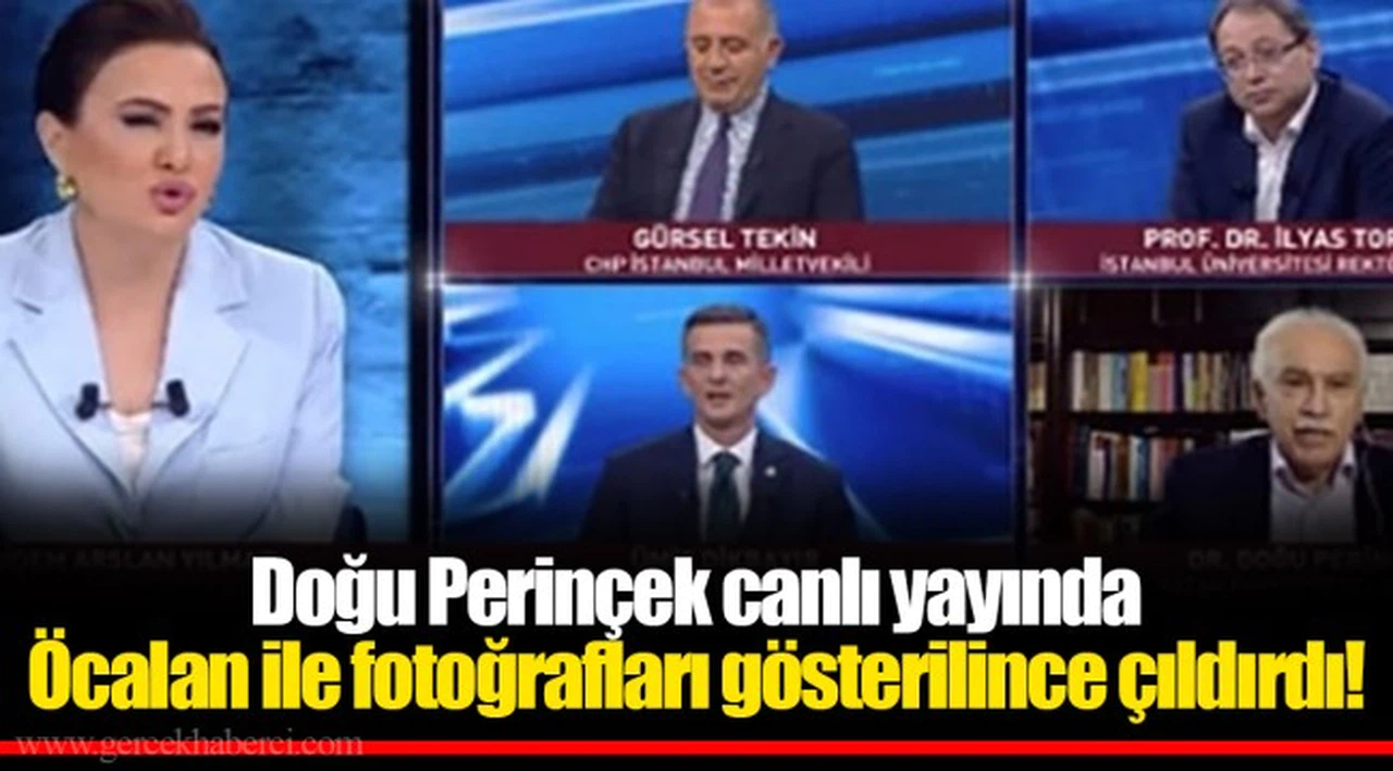 Doğu Perinçek canlı yayında Öcalan ile fotoğrafları gösterilince çıldırdı!